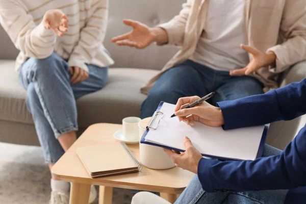 Image of divorce mediation Leeds in progress.